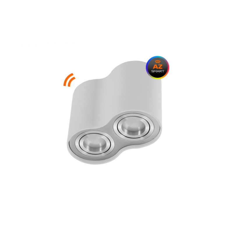 BROSS LED 2xGU10 5W RGBW SMART DIM plafonnier de surface - blanc / aluminium 