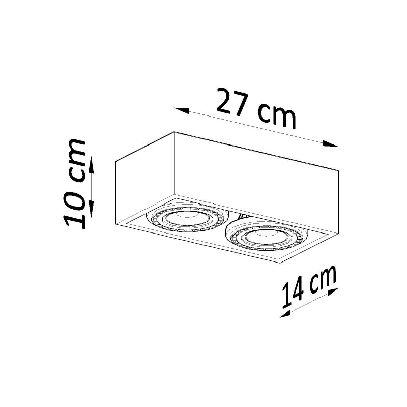 Downlight apparent QUATRO 2xGU10 AR111 - bois naturel 