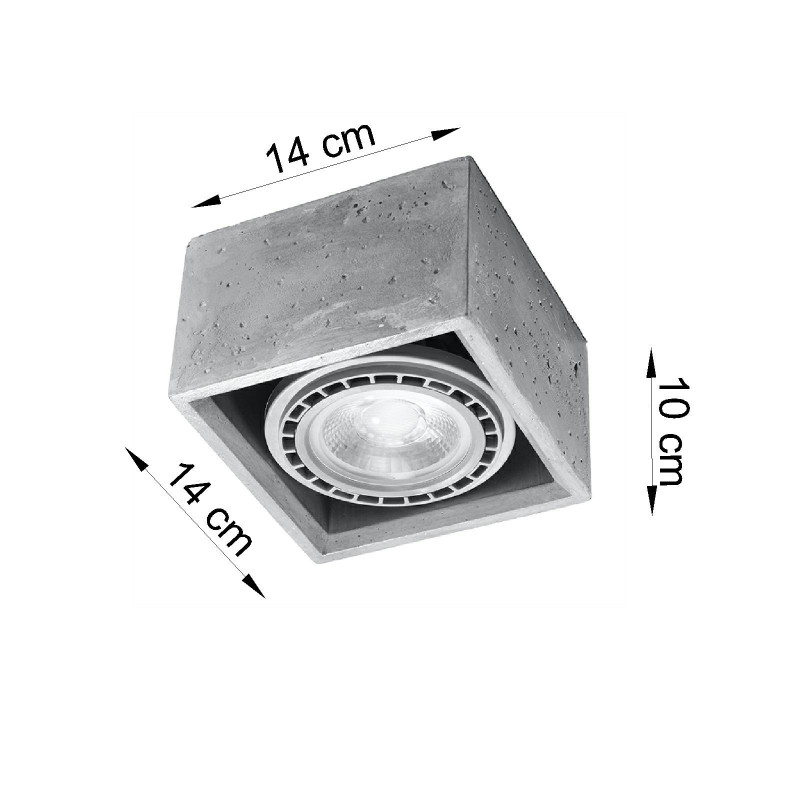 Downlight apparent QUATRO GU10 AR111 - béton 