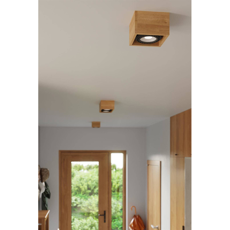 Downlight apparent QUATRO GU10 AR111 - bois naturel 