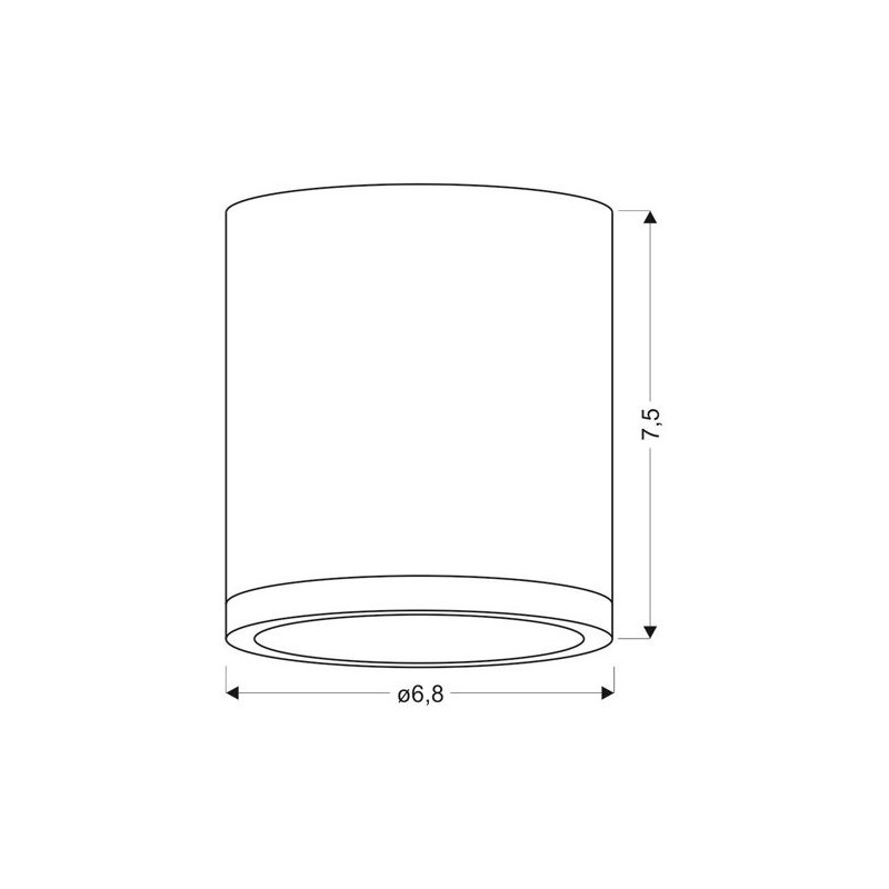 Downlight apparent TUBA LED 5W 4000K - blanc / bois 