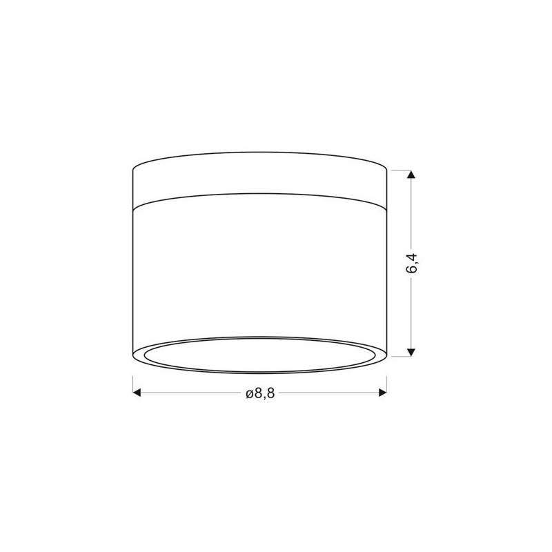 Downlight apparent TUBA LED 9W 4000K - blanc / noir 