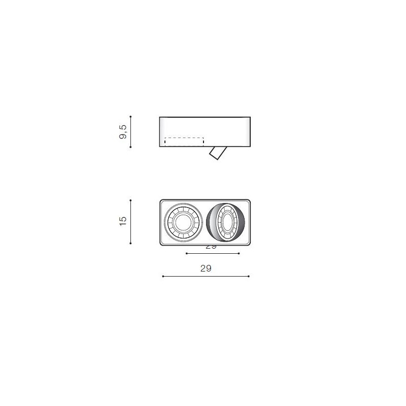 Downlight apparent PAOLA 2xGU10 ES111 - noir 