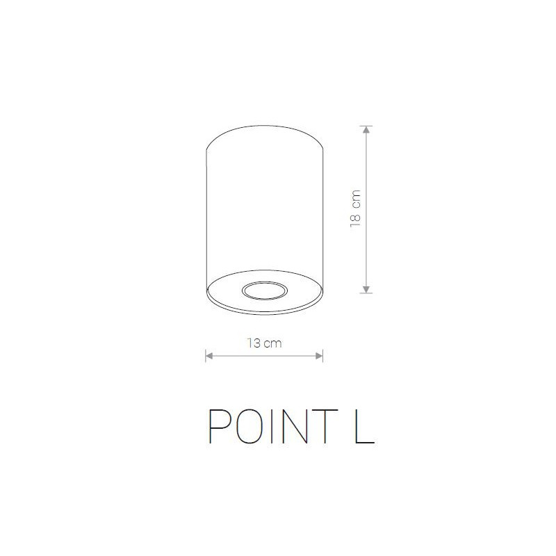 Downlight de surface POINT L GU10 - argent graphite / blanc graphite 