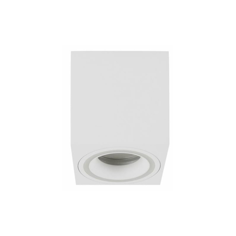 Downlight carré décoratif INDI GU10 blanc - anneau brillant 