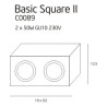 Downlight BASIC SQUARE II 2xGU10 - noir 