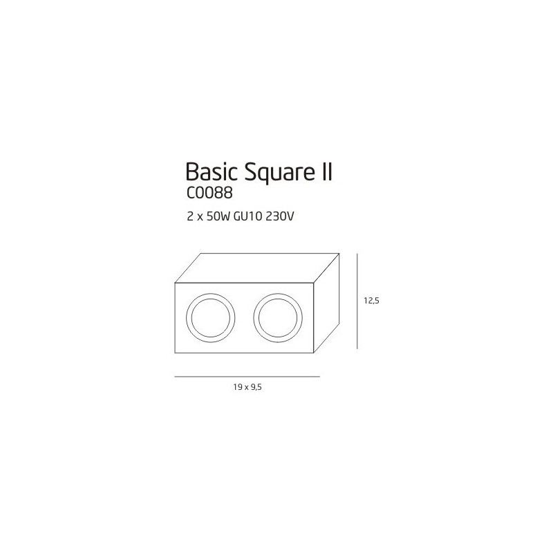 Downlight BASIC SQUARE II 2xGU10 - blanc 