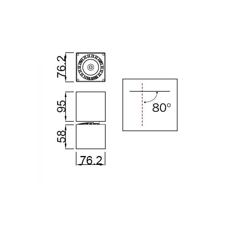 Downlight à surface carrée COLUMBRETES LED 12W 4000K - blanc 