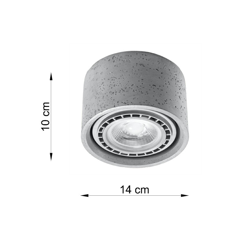 Downlight apparent BASIC GU10 AR111 - béton 