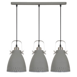 Lampe industrielle en suspension FRANKLIN 3xE27 - gris