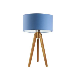 Lampe de table SABA E27 - chêne / bleu