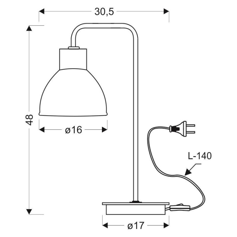 Lampe de table VARIO E27 - noir / bois 