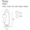 Lampe de table TORO LED 8W 3000K - or 