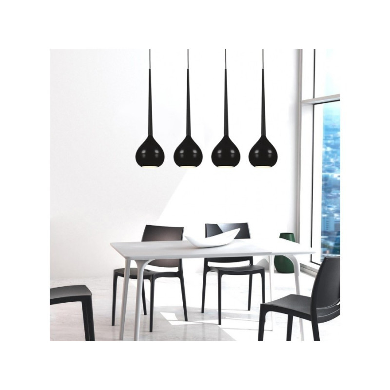 Suspension luminaire design AGA 4 4xE14 - noir