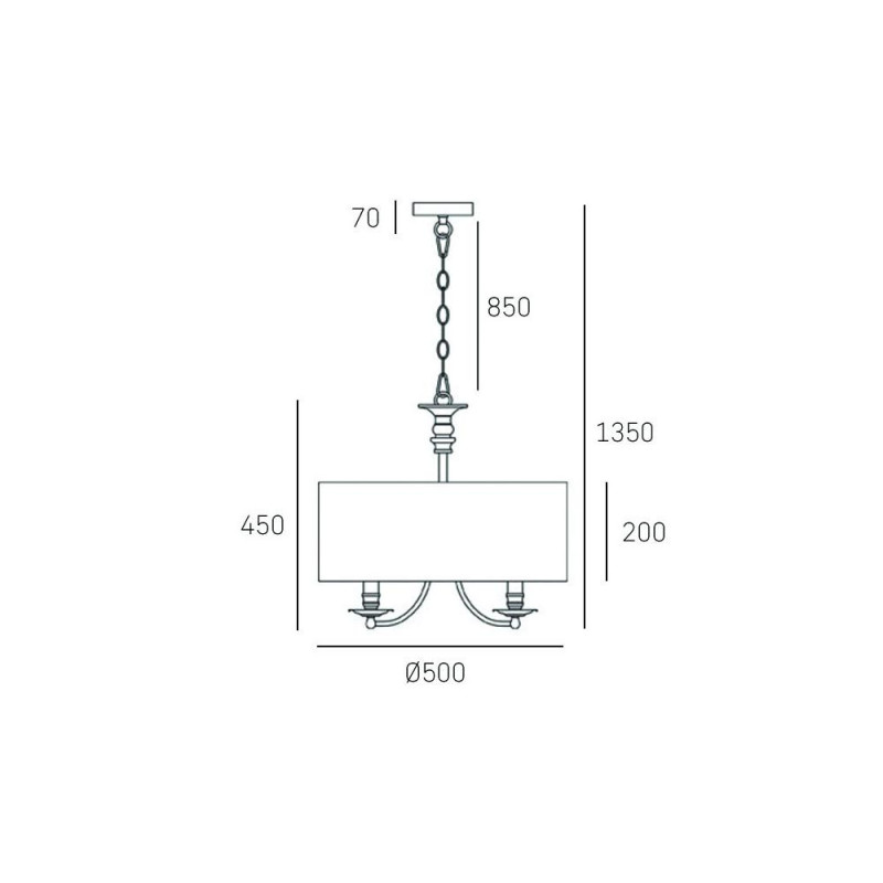 Lampe Suspendue avec abat-jou ABU DHABI 5xE14 noir, chrome