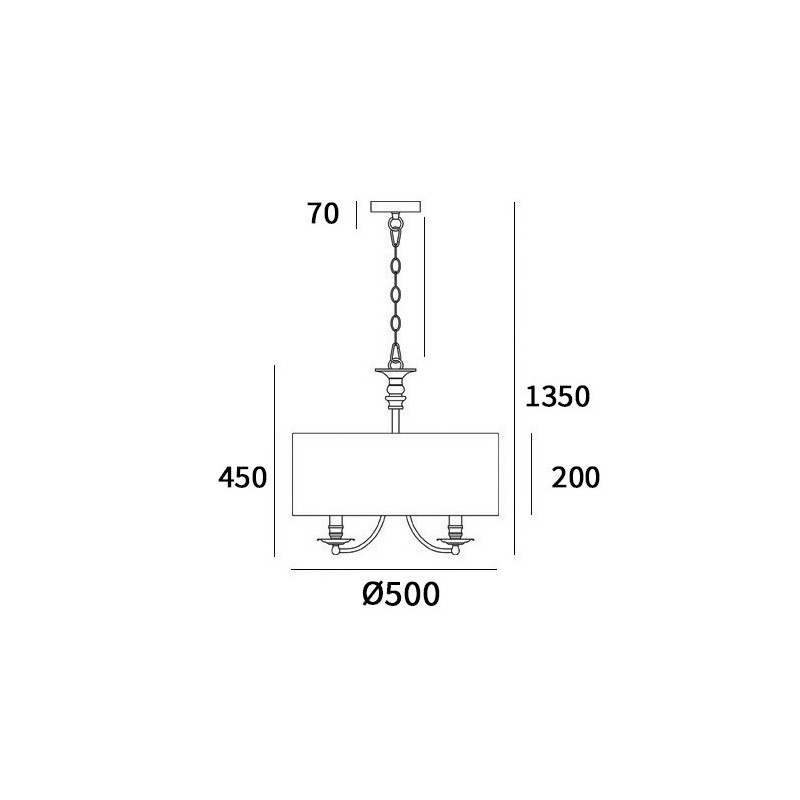 Lampe Suspendue avec abat-jou ABU DHABI 5xE14 - blanc / chrome