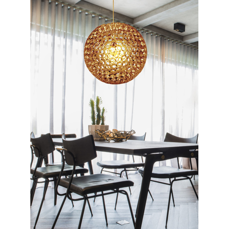 Lampe suspendue ABROS 50 1X60W E27 - cuivre Cristal