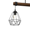Lampe Suspendue industrielle ACERO 2xE27 - noir / marron