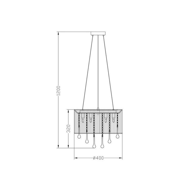 Lampe suspendue Action VERONA 8xG9 - noir Cristal