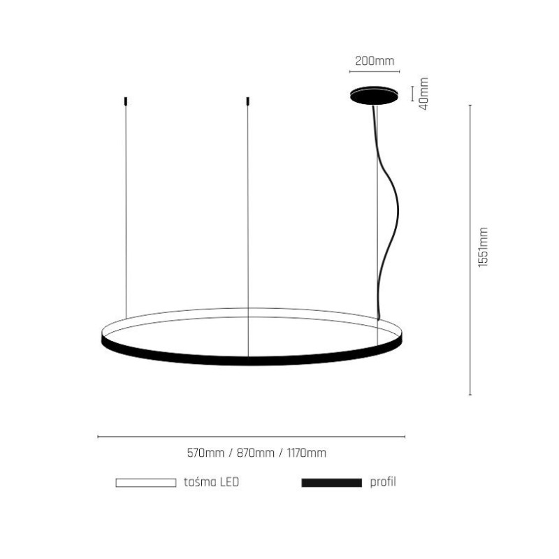 Luminaire Design suspendue AGARI 117cm LED 76W 4000K CRI90 - doré mat