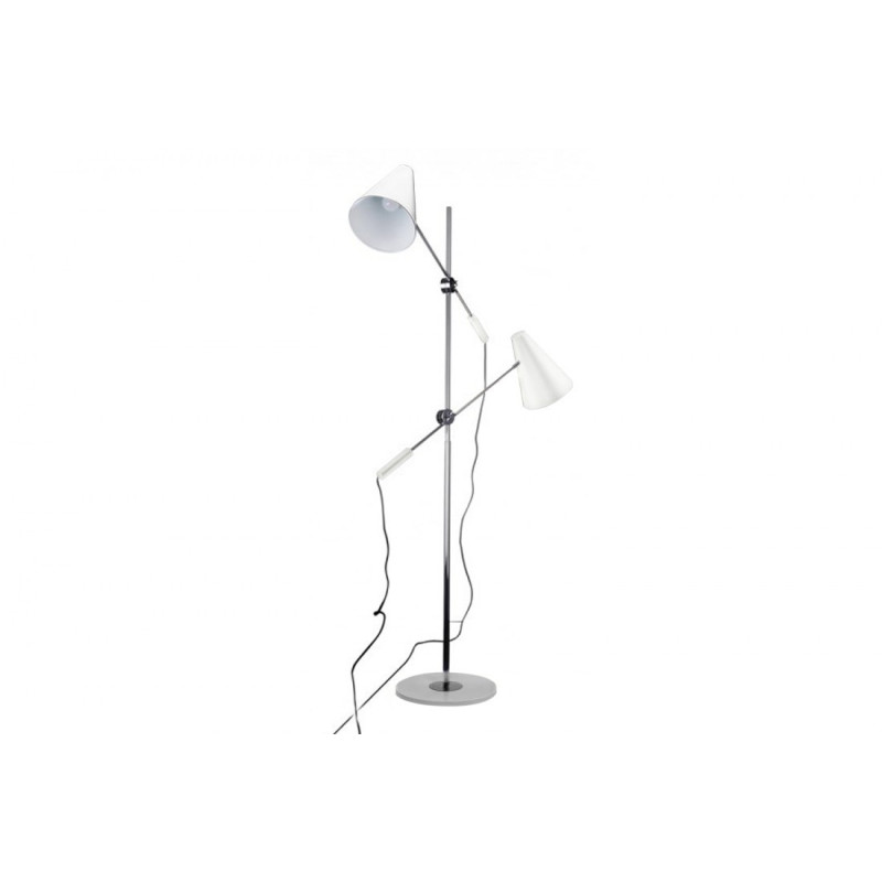 Lampe sur pied KAJA 2xE14 - chrome / blanc 