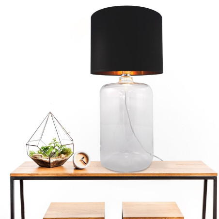 Lampe de table AMARSA E27 - transparent / noir / or 