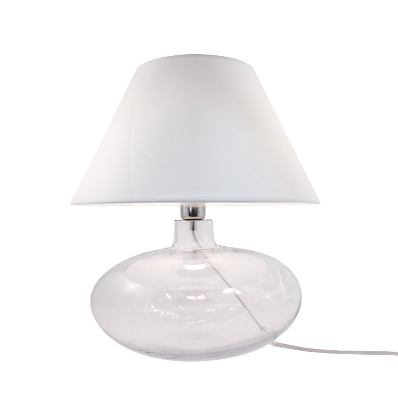 Lampe de table ADANA E27 - transparent / blanc 