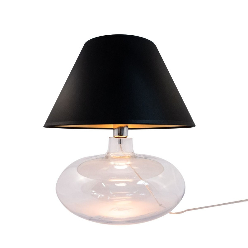 Lampe de table ADANA E27 - transparent / noir / or 