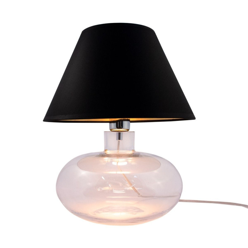 Lampe de table MERSIN E27 - transparent / noir / or 