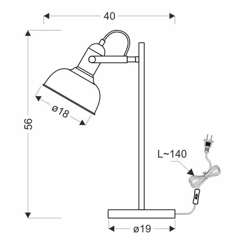 Lampe de table RENO E27 - noir / cuivre 