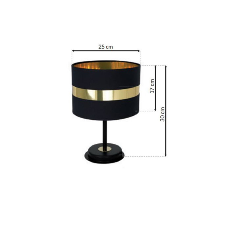 Lampe de table PALMIRA E27 - noir / or 