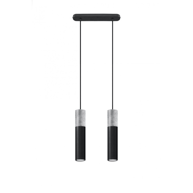 Suspension design BORGIO 2 GU10 - noir / gris