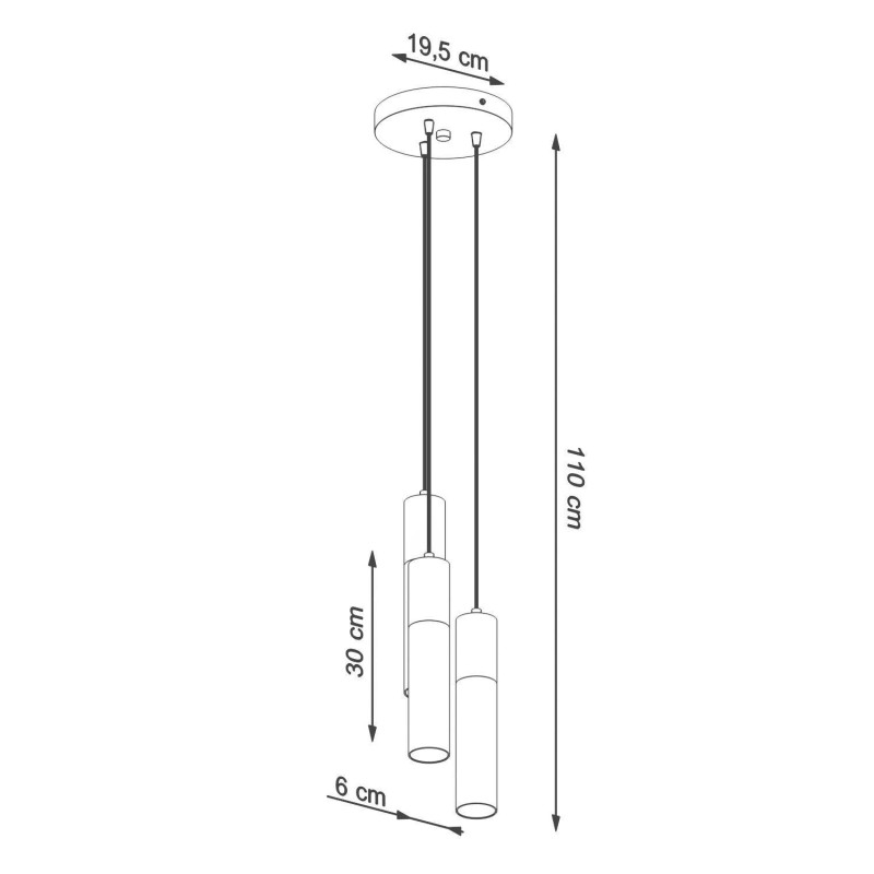 Suspension luminaire design BORGIO 3xGU10 - blanc / gris