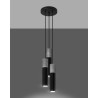 Suspension luminaire design BORGIO 3xGU10 - noir / gris