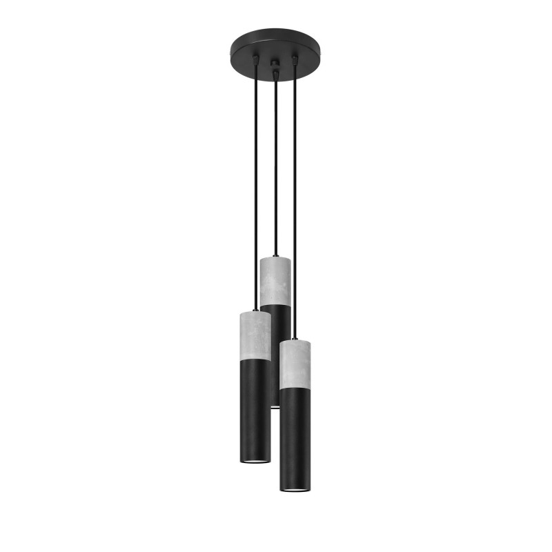 Suspension luminaire design BORGIO 3xGU10 - noir / gris