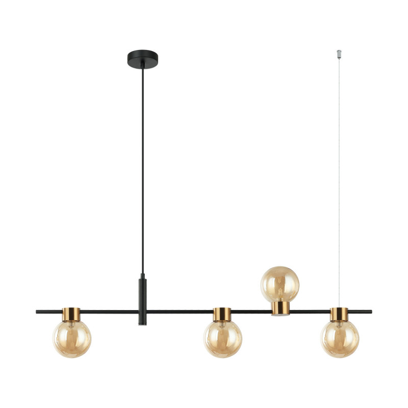 Suspension design BLETTER 4xG9 - noir / ambre