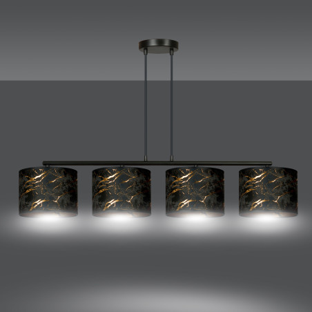 Lampe Suspendue design BRODDI 4xE27 - noir / or