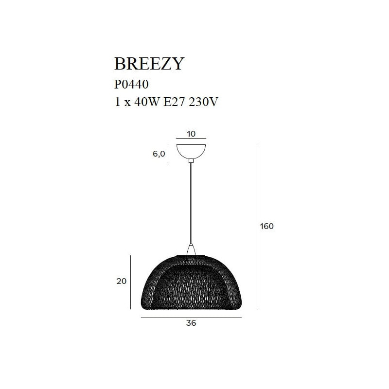 Suspension design BREEZY Ø36 E27 - or