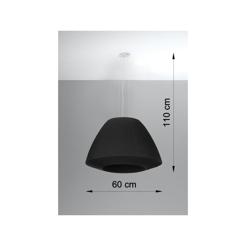 Suspension luminaire design BELLA 60cm 3xE27 - noir