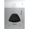 Suspension luminaire design BELLA 60cm 3xE27 - noir