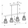 Luminaire Industriel Suspension BERNITA 4xE27 - noir