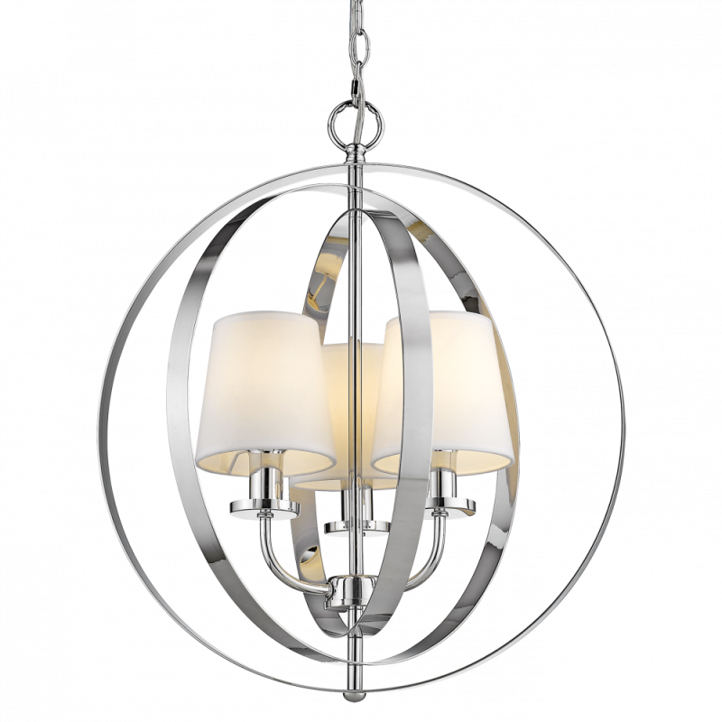 Suspension design BERLIN 3xE14 - blanc / chrome