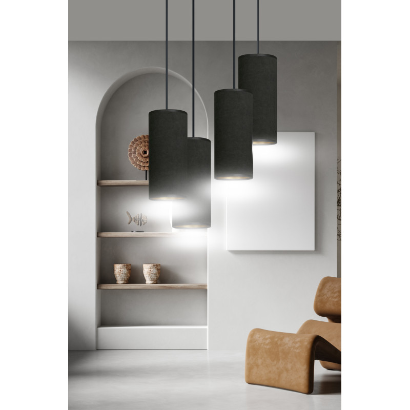 Suspension luminaire design BENTE 4 BL PREMIUM NOIR Ø35 4xE27 - noir