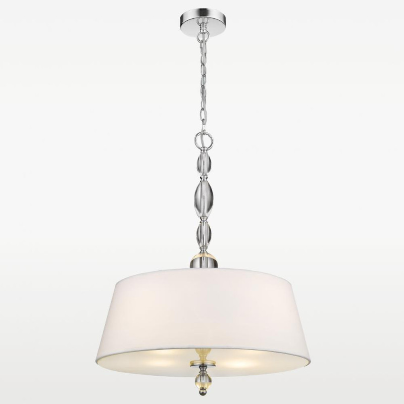 Lampe Suspendue avec abat-jou CANCUN IV 4xE27 - blanc / chrome