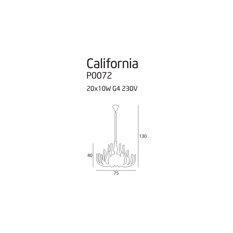 Lampe Suspendue design CALIFORNIA 20xG4- chrome