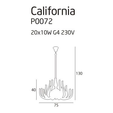 Lampe Suspendue design CALIFORNIA 20xG4- chrome