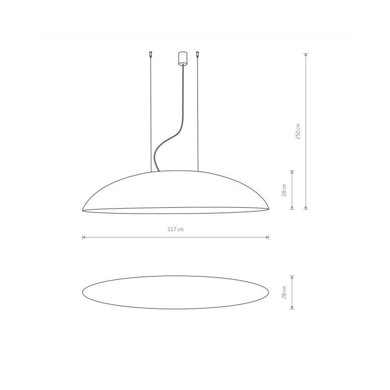 Suspension design CANOE 5xE27 - blanc / or