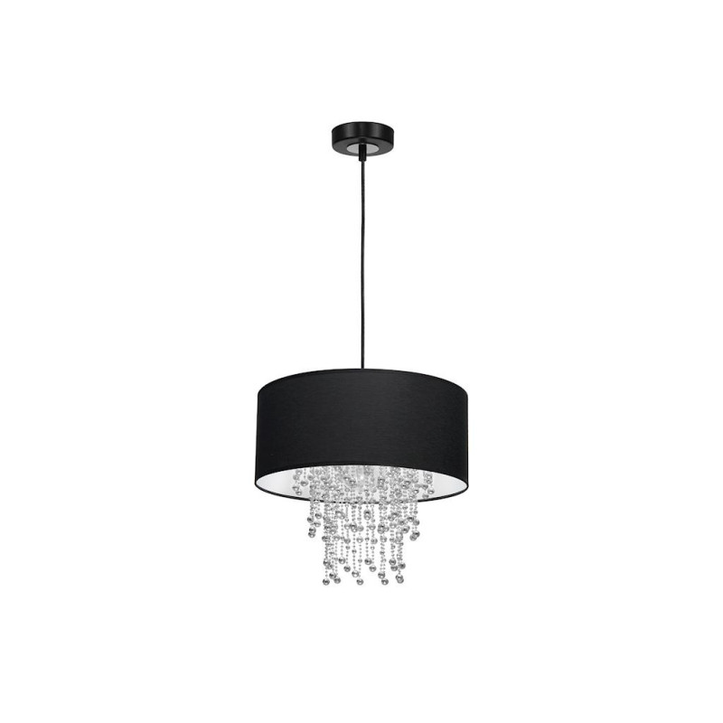 Lampe Suspendue avec abat-jour ALMERIA E27 - noir / chrome