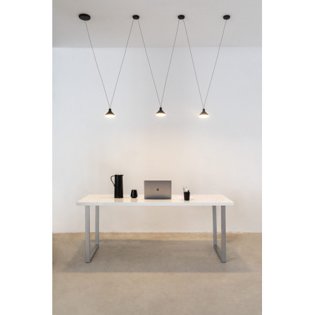 Lampe Design suspendue ANTARES LED 24W 3000K - noir / blanc