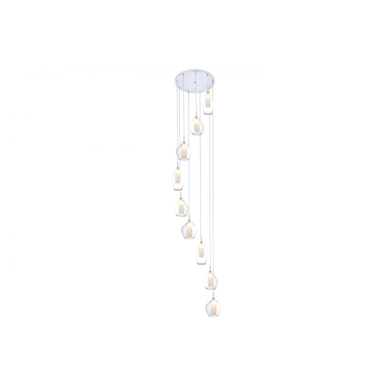 Suspension luminaire AMBRE MILANO 9 5xG9 - transparent